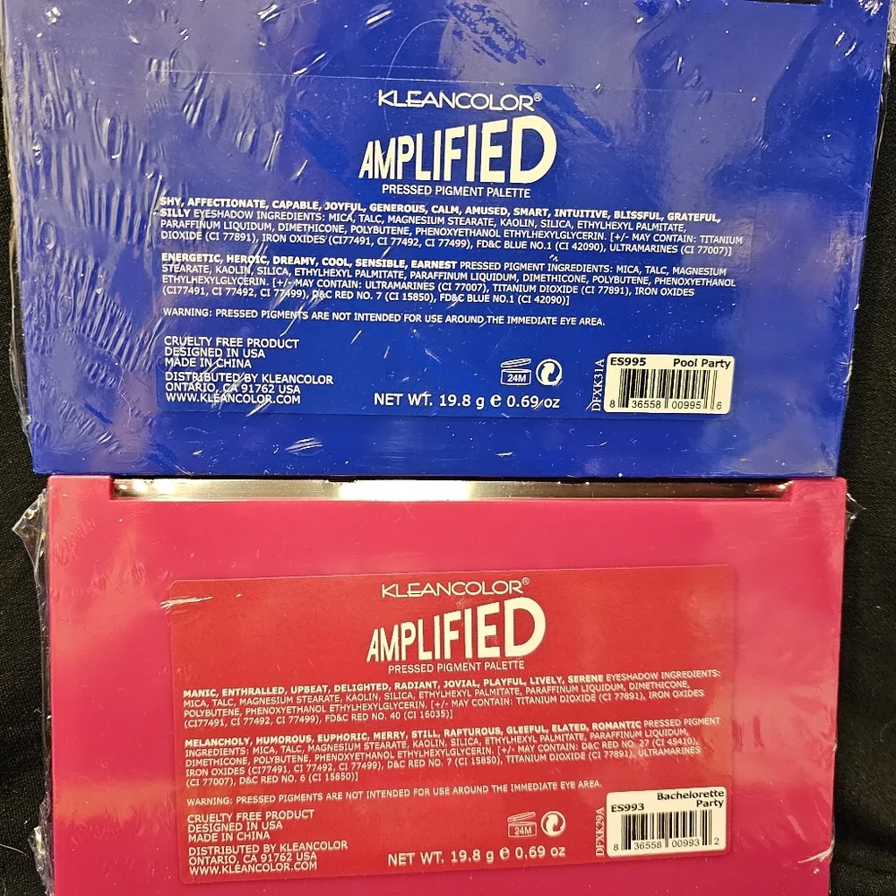 KleanColor Amplified 2 Eye Shadow Palettes each 18 Colors